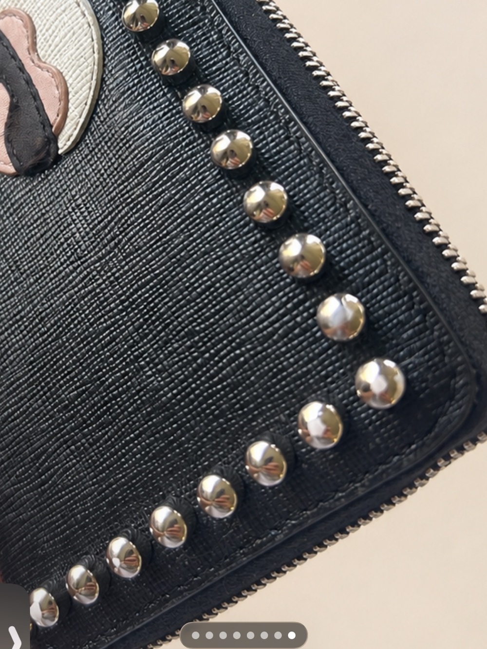 FENDI RARE KARLITO Studded Black Zip Wallet - Picture 6 of 10